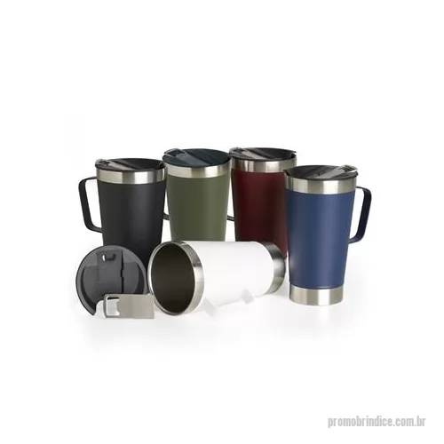 Caneca térmica personalizada - Caneca personalizada com abridor é um brinde personalizado inovador.