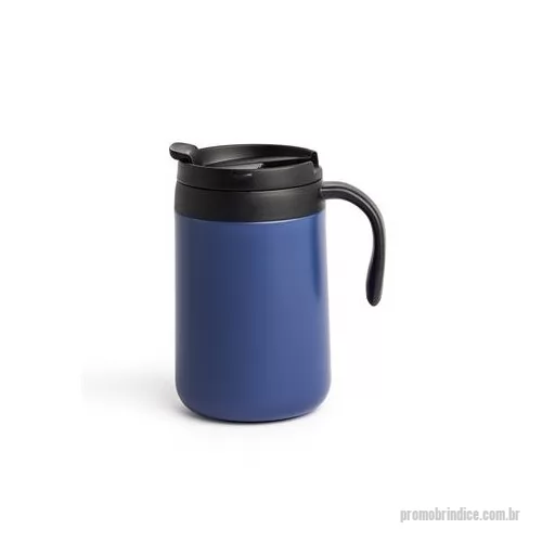 Caneca térmica personalizada - Caneca térmica feita em inox 304 com parede dupla, capacidade de 500ml. Contém tampa com acesso para o bocal, alça plástica e base antiderrapante. Altura : 16 cm Largura : 12,4 cm Peso aproximado g : 296