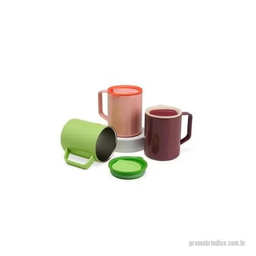 Caneca térmica personalizada - Caneca feita em inox, com parede dupla e capacidade de até 270 ml. Suas cores chamativas e aspecto brilhante tornam este item, único. Altura : 9,6 cm Largura : 10,3 cm Circunferência : 23,4 cm Peso aproximado g : 165