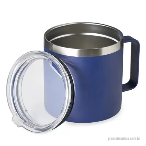 Caneca térmica personalizada - Caneca térmica de inox com capacidade de 450ml, estrutura de parede dupla e tampa transparente com acesso ao bocal, oferecendo praticidade para o consumo de bebidas no dia a dia. Seu acabamento fosco com detalhe metálico na borda traz um visual moder