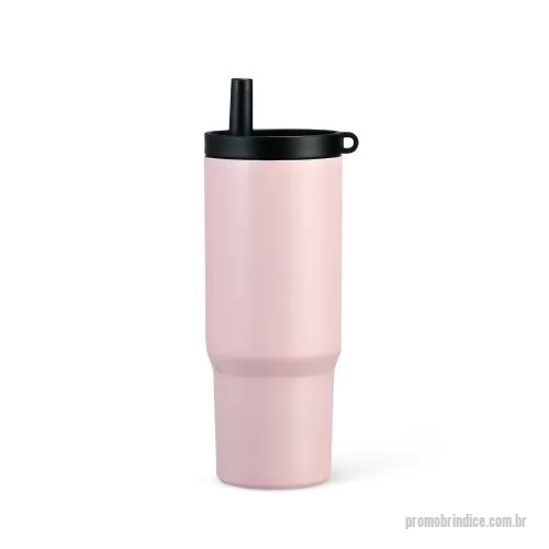 Caneca térmica personalizada - Caneca térmica em inox 304 com capacidade de até 750ml, pintura eletrostática, parede dupla e vedação a vácuo, desenvolvida para conservar a temperatura dos líquidos por mais tempo. Possui alça lateral em plástico, tampa rosqueável com acesso para ca