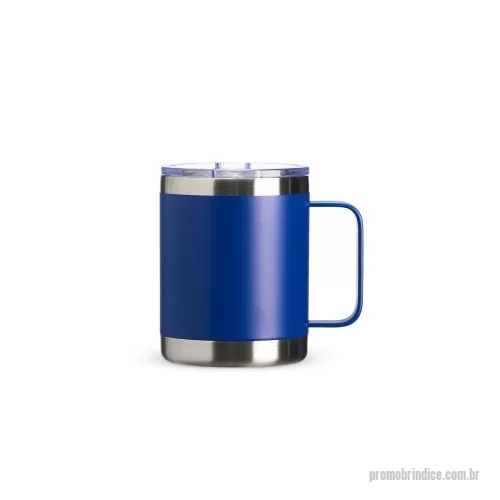 Caneca térmica personalizada - Caneca térmica de inox 350ml com parede dupla. Tampa acrílica com bocal e trava de segurança.