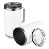 Caneca Metal Térmica Parede Dupla Isolada à Vácuo
