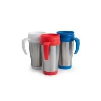 Caneca personalizada com sua logomarca no inox, é um brinde personalizado colorido e muito atrativo.
