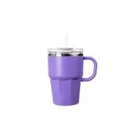 Caneca de parede dupla com interior em inox 304, revestimento externo e alça em plástico polipropileno PP e capacidade máxima de 550 ml. Possui tampa de pressão em AS com protetor para o bocal em PP, além de acesso para canudo e anel de vedação em si