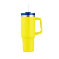 Caneca térmica com capacidade de 1,2 litros feita em inox 304 com parede dupla, contém tampa acrílica rosqueável com acesso para canudo e pegador plástico. Acompanha canudo plástico.  Altura: 26,9 cm Largura: 14,9 cm Comprimento: Canudo 30,8 cm Medidas aproximadas para gravação: (CxL): 12,5 cm x 4 cm