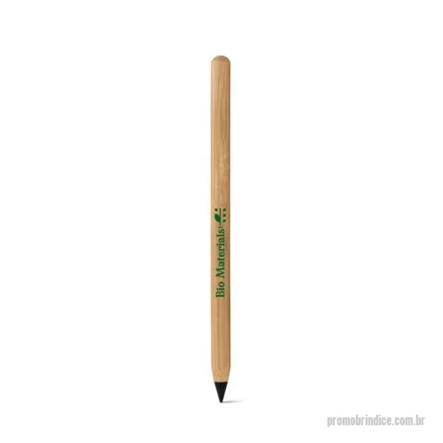 Caneta de bambu personalizada - Caneta sem tinta com ponta de liga metálica com grafite e corpo em bambu. Apto para um uso prolongado. Até 2 km de escrita. Não é necessário apontar e a escrita pode ser apagada. Produto amigo do ambiente.