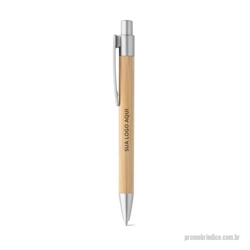 Caneta de bambu personalizada - Impressione seus clientes e colaboradores com a Esferográfica em bambu! Este brinde corporativo sustentável combina elegância e responsabilidade ambiental. Fabricada com materiais naturais, cada esferográfica possui características únicas, adicionando um toque especial à personalização. Com escrita azul, esta esferográfica é ideal para promover sua marca de forma ecologicamente correta. Disponível em diversas cores, ela é a escolha perfeita para destacar sua empresa com estilo e consciência. Dimensões: ø11 x 142 mm. Faça a diferença com a Esferográfica em bambu!