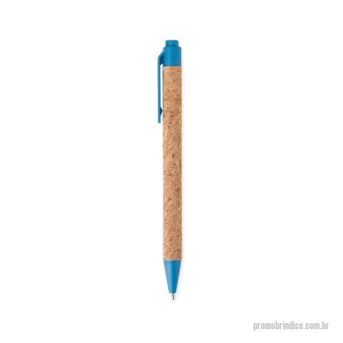 Caneta ecológica personalizada - Caneta de cortiça com detalhes em palha de trigo, carga esferográfica azul 1.0mm e acionamento por clique.    OBS.: PEDIDOS MÍNIMO DE 50 PEÇAS!
