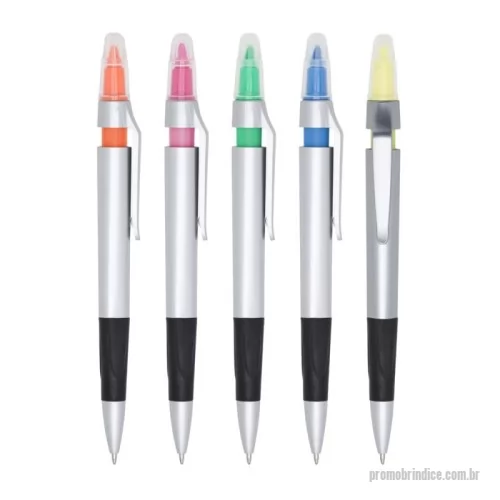 Caneta marca texto personalizada - Caneta Plástica Marca Texto