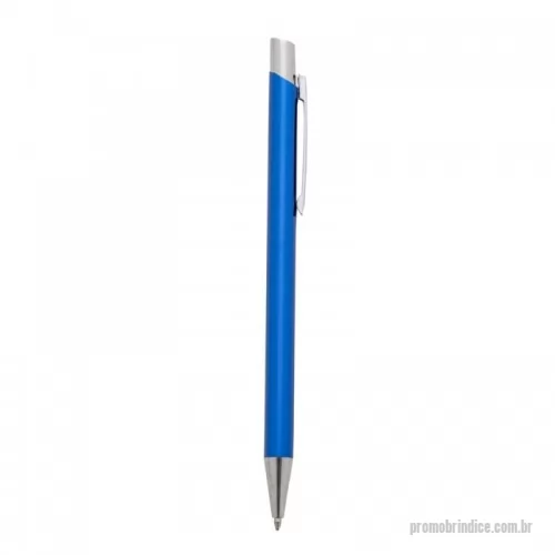 Caneta metálica personalizada - Caneta metálica com carga esferográfica azul e acionamento por clique.