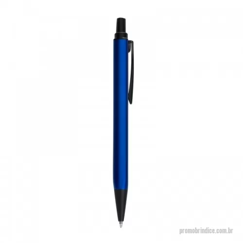 Caneta metálica personalizada - Caneta metálica triangular com carga esferográfica azul e acionamento por clique.