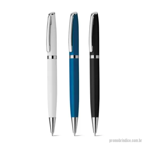 Caneta metálica personalizada - Caneta esferográfica em alumínio com mecanismo twist e clipe. Escrita em azul até 1,8 km. ø11 x 140 mm
