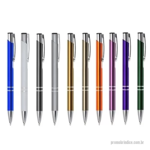 Caneta metálica personalizada - Caneta de Metal com 2 aneis diversas cores, ideal para gravação em Laser