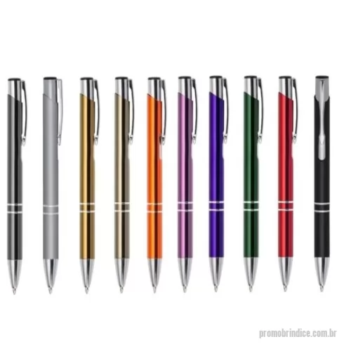 Caneta metálica personalizada - Caneta de Metal com 2 aneis diversas cores, ideal para gravação em Laser