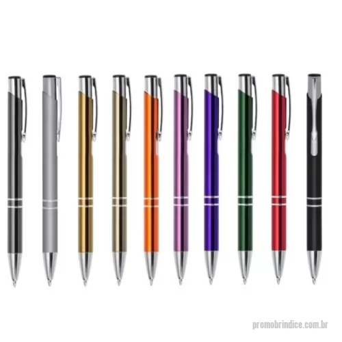Caneta metálica personalizada - Caneta de Metal com 2 aneis diversas cores, ideal para gravação em Laser