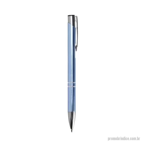 Caneta metálica personalizada - Caneta metálica com carga esferográfica azul e acionamento por clique.