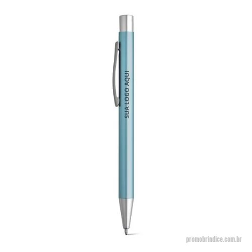 Caneta metálica personalizada - A Caneta Esferográfica em Alumínio combina elegância e funcionalidade, sendo ideal para uso diário ou como brinde corporativo sofisticado. Com acabamento mate e clipe metálico, oferece estilo moderno e resistência. Sua escrita em preto tem autonomia de até 1,5 km, garantindo durabilidade e praticidade. Compacta e leve, é perfeita para personalização com o logo da sua empresa, tornando-se um presente útil e memorável.  Dimensões:  ø10 x 137 mm