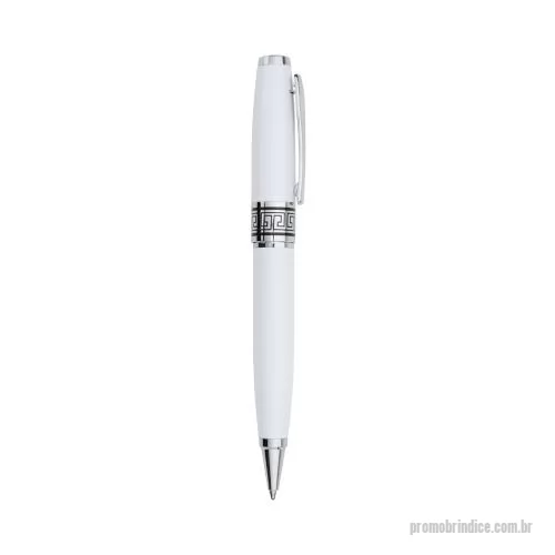 Caneta metálica personalizada - Caneta metálica, acionamento por rotação e carga esferográfica azul 1.0mm.