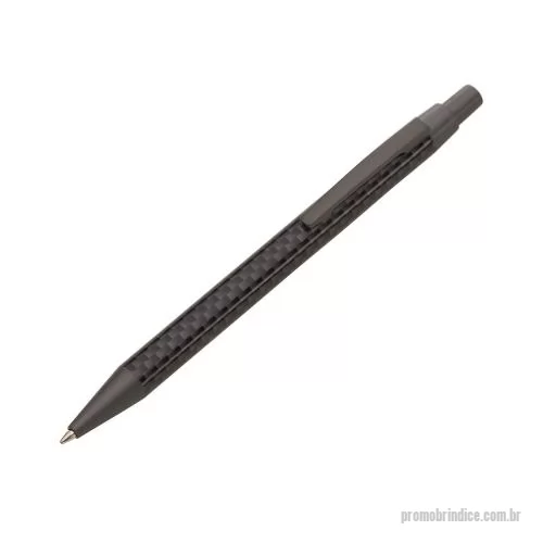 Caneta metálica personalizada - Caneta esferográfica em metal escrita azul.