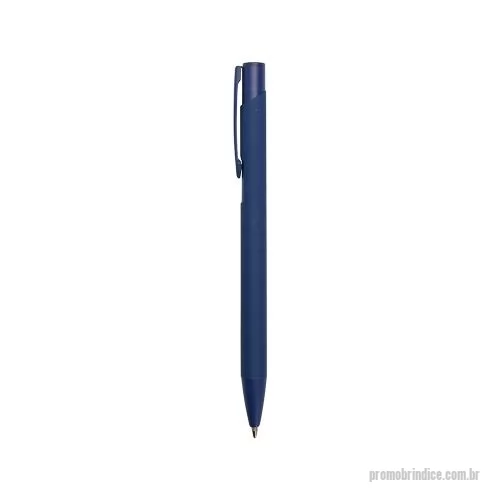 Caneta metálica personalizada - Caneta metálica com ponta e clip em plástico. Possui acionamento por clique e carga esferográfica azul de 1.0mm.