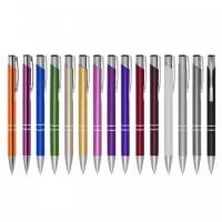 Caneta metálica Personalizada | Caneta metálica com carga esferográfica azul e acionamento por clique. - CORRETA BRINDES