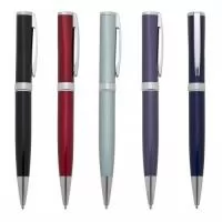 Caneta metálica Personalizada | Caneta metálica com carga esferográfica azul e acionamento por rotação.  Altura :  14 cm  Largura :  1,6 cm  Medidas aproximadas para gravação (CxL):  3,5 cm x 1 cm  Peso aproximado (g):  27 - IMPACTA PRINT BRINDES E PRESENTES