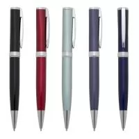 Caneta metálica Personalizada | Caneta metálica com carga esferográfica azul e acionamento por rotação. - EWOX PROMOCIONAL  