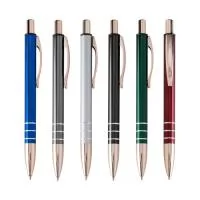 Caneta metálica Personalizada | Caneta metálica com carga esferográfica azul 1.0mm e acionamento por clique. - EWOX PROMOCIONAL  