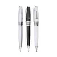 Caneta metálica Personalizada | Descrição Caneta metálica personalizada, acionamento por rotação e carga esferográfica azul 1.0mm. - DRIKA PRODUTOS CORPORATIVOS