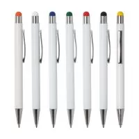 Caneta metálica Personalizada | Caneta metálica com touch screen, carga esferográfica azul e acionamento por clique. - EWOX PROMOCIONAL  