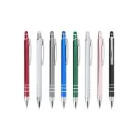 Caneta metálica Personalizada | Caneta metálica com acionador touch, clipe metálico e ponteira plástica. Carga esferográfica azul 1.0mm e acionamento por clique. - JBX BRINDES