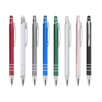 Caneta metálica Personalizada | Caneta metálica com acionador touch, clipe metálico e ponteira plástica. Carga esferográfica azul 1.0mm e acionamento por clique. - JBX BRINDES