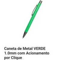 Caneta metálica com acionamento por clique e carga esferográfica azul de 1.0mm, ela garante uma escrita sua  e confortável.