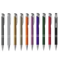 Caneta de Metal com 2 aneis diversas cores, ideal para gravação em Laser