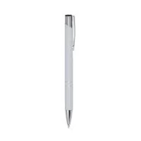 Caneta metálica com carga esferográfica azul 1.0mm e acionamento por clique.  Medidas aproximadas para gravação: (CxL): 3 cm x 0,7 cm Tamanho: (CxL): 13,7 cm x 1,2 cm