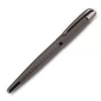 Caneta roller de metal escrita em azul