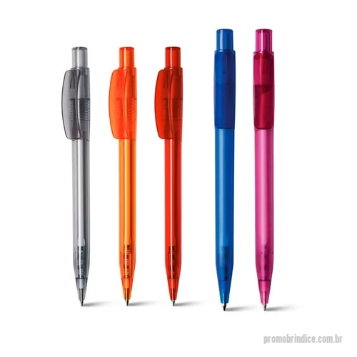 Caneta personalizada - As canetas transparentes para brindes têm bom espaço para gravação e divulgação de logotipo de empresas, ótimo custo e excelente qualidade de tinta na cor azul.
