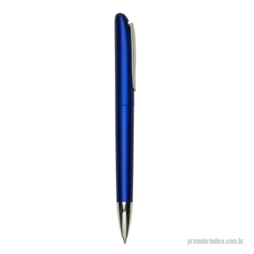 Caneta personalizada - Caneta plástica com carga esferográfica azul e acionamento por clique no clipe.  Medidas aproximadas para gravação (CxL): Clip 3,9 cm x 1 cm  Tamanho total aproximado (CxL): 13,8 cm x 1,4 cm  Peso aproximado (g): 9