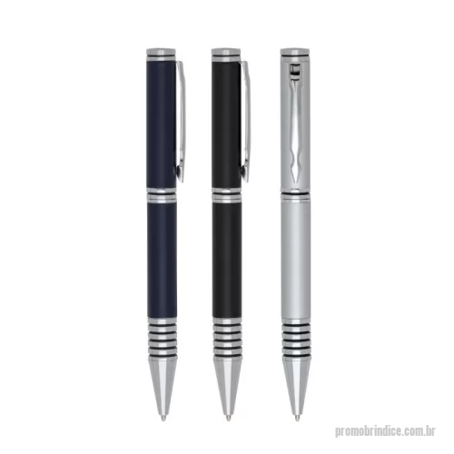 Caneta personalizada - 163/K03 Caneta metálica com carga esferográfica azul e acionamento por rotação. Conheça mais produtos em nossa página exclusiva e faça seu orçamento!
