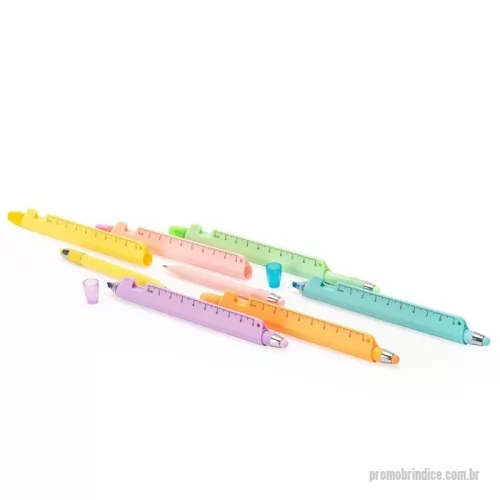 Caneta personalizada - Caneta Marca-Texto Multifunções