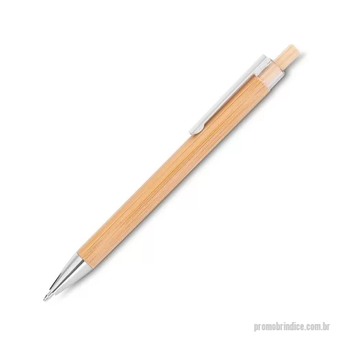 Caneta personalizada - Caneta Personalizada 15369 com sua logomarca. 20 anos ajudando a cotar Brindes Promocionais com várias empresas num único clique. Caneta feita em bambu com acionamento por clique, ponteira e clip metálicos com detalhe em plástico. Possui carga esferográfica azul de 1.0mm.  Largura: 1,3 cm Comprimento: 14 cm Medidas aproximadas para gravação(CxL): 0,8 cm x 9 cm Peso aproximado(g): 7Caneta feita em bambu com acionamento por clique, ponteira e clip metálicos com detalhe em plástico. Possui carga esferográfica azul de 1.0mm.  Largura: 1,3 cm Comprimento: 14 cm Medidas aproximadas para gravação(CxL): 0,8 cm x 9 cm Peso aproximado(g): 7Caneta Personalizada, 179854, Smart Gifts. Clique e Cote no Portal PromoBríndice!