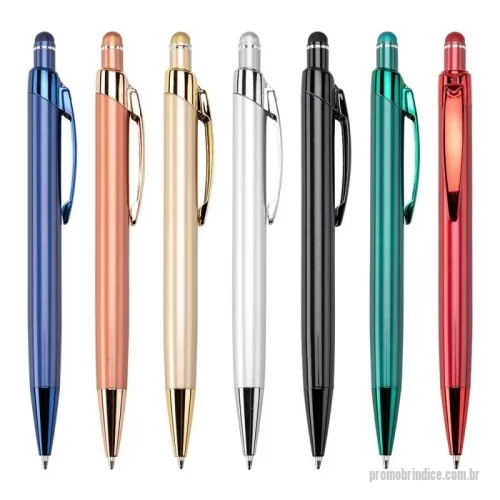 Caneta personalizada - A Caneta Metal Touch Personalizada é um brinde corporativo sofisticado, funcional e de excelente percepção de valor, ideal para empresas que desejam fortalecer sua marca com elegância e utilidade no dia a dia.  Produzida em metal com acabamento premium e clip metálico reflexivo, possui acionamento por clique, escrita macia com carga esferográfica azul 1.0 mm e ponteira touch emborrachada para uso em telas sensíveis ao toque, oferecendo praticidade tanto para ambientes corporativos quanto para uso pessoal.  Seu design moderno e executivo transforma esta caneta personalizada em uma excelente opção para brindes empresariais, eventos corporativos, feiras, convenções, ações promocionais, kits onboarding e campanhas de marketing promocional.  Compacta, elegante e extremamente útil, a Caneta Metal Touch personalizada proporciona alta exposição da marca no cotidiano de clientes, colaboradores e parceiros comerciais, tornando-se uma poderosa ferramenta de divulgação com excelente custo-benefíci