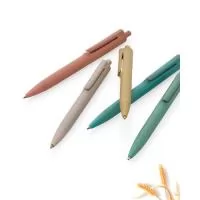 Fabricado com fibra de trigo a caneta esferográfica biodegradável personalizada possui ótimo acabamento, bom custo e boa variedade de cores.