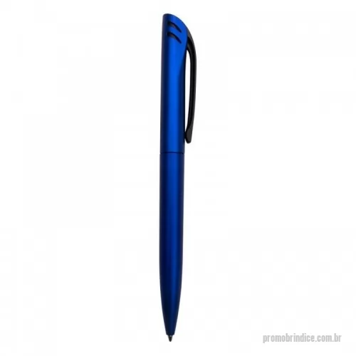 Caneta plástica personalizada - Caneta Plástica com acionamento por rotação e carga esferográfica azul 1.0mm.