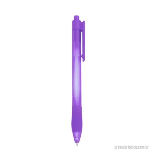 Caneta plástica personalizada - Caneta plástica com corpo leve e detalhe emborrachado para maior conforto na escrita. Conta com carga esferográfica azul de 1.0?mm e acionamento por clique. Ideal para uso corporativo ou promocional, com pedido mínimo de 50 peças.  Especificações:  Comprimento: 13,8?cm  Largura: 1,4?cm  Circunferência: 3,4?cm  Área para gravação: 4,2?cm x 1?cm  Peso aproximado: 8?g