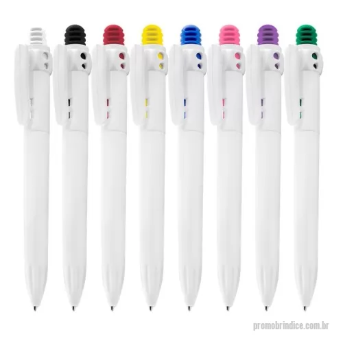 Caneta plástica personalizada - Caneta plástica esferográfica retrátil com grip, escrita azul e disponível em diversas cores. Confortável, funcional e ideal para ações promocionais.