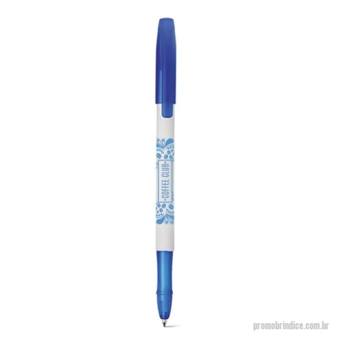 Caneta plástica personalizada - Caneta esferográfica em PP com acabamento matt no corpo e frost na ponteira e tampa. Até 1,5 km de escrita. ø10 x 142 mm