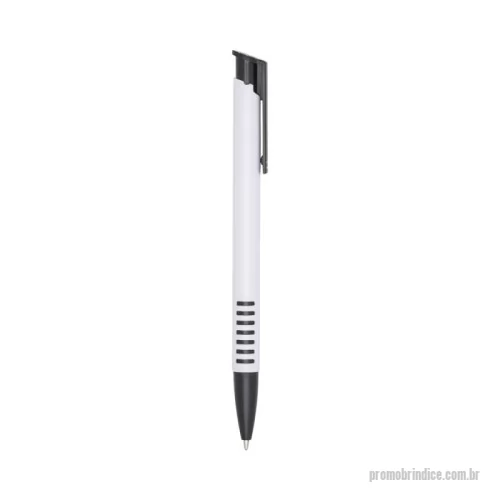 Caneta plástica personalizada - Caneta plástica com carga esferográfica azul 1.0 mm e acionamento por clique.