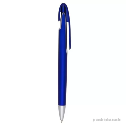 Caneta plástica personalizada - Caneta plástica com carga esferográfica azul 1.0 mm e acionamento por clique.